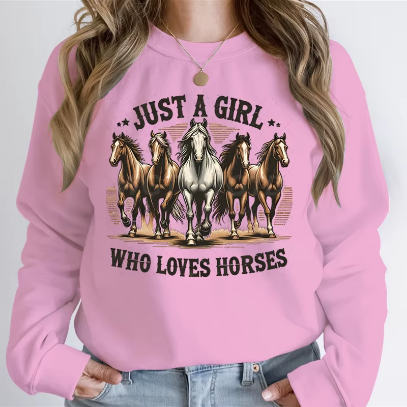 Moletom Feminino c/ Estampa de Cavalos