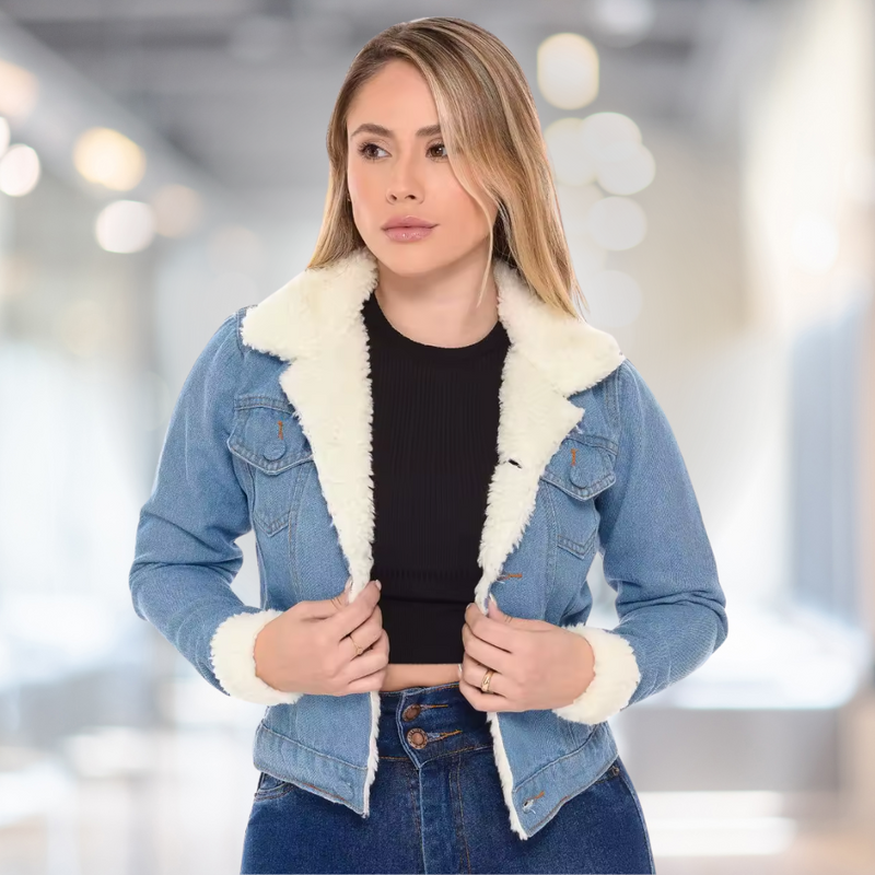 Jaqueta Jeans Gola Peluciada