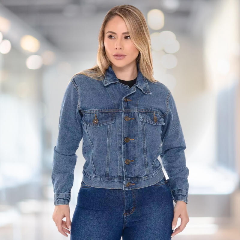 Jaqueta Jeans Marmorizada