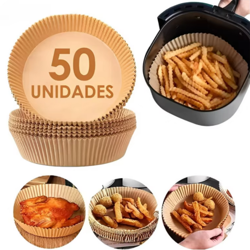 Forma Antiaderente para Air Fryer - Pct c/ 50 ou 100 unidades