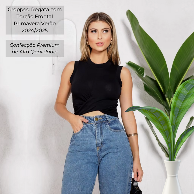 Cropped Regata com Torção Frontal