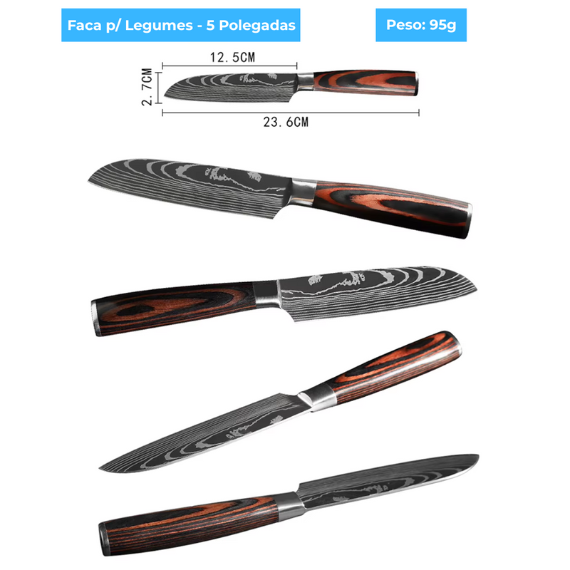 Conjunto de Facas Profissional - 8 peças