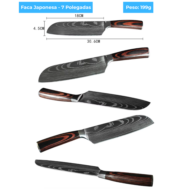 Conjunto de Facas Profissional - 8 peças