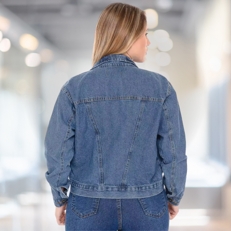 Jaqueta Jeans Marmorizada
