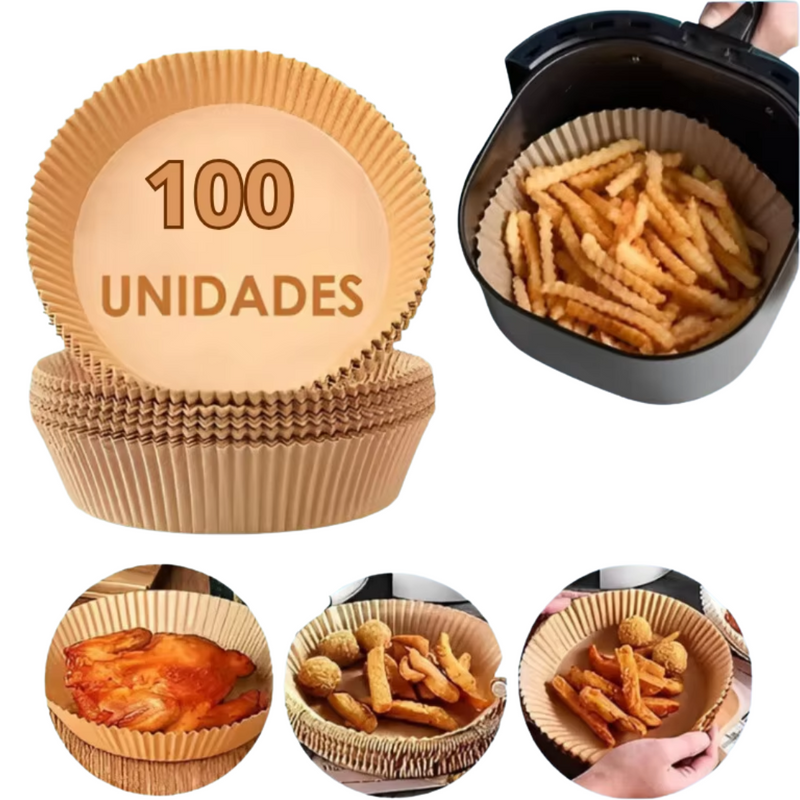 Forma Antiaderente para Air Fryer - Pct c/ 50 ou 100 unidades