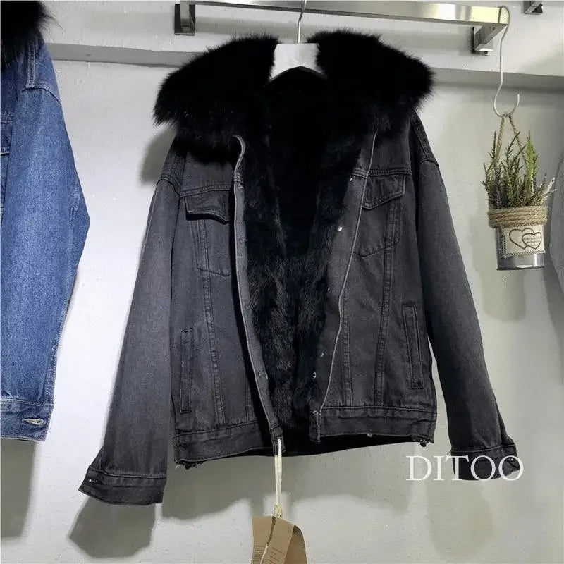 Casaco Jeans c/ Forro de Pelúcia