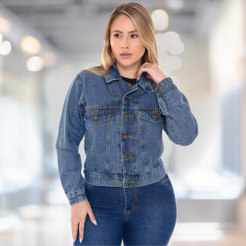 Jaqueta Jeans Marmorizada