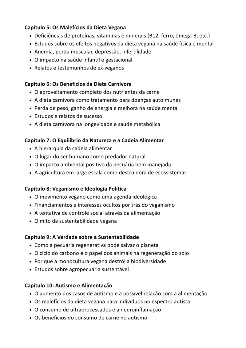 Não ao Veganismo, Sim à Dieta Carnívora.
