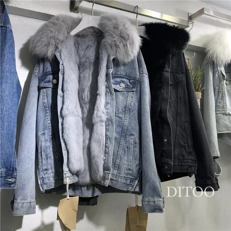 Casaco Jeans c/ Forro de Pelúcia