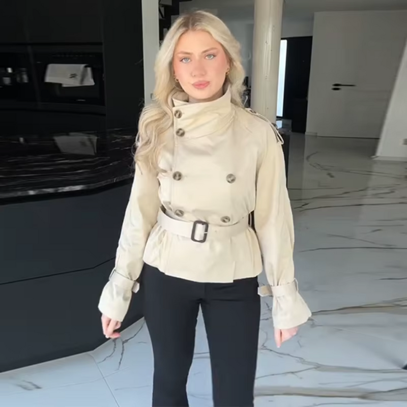 Casaco Trench Coat Elegante