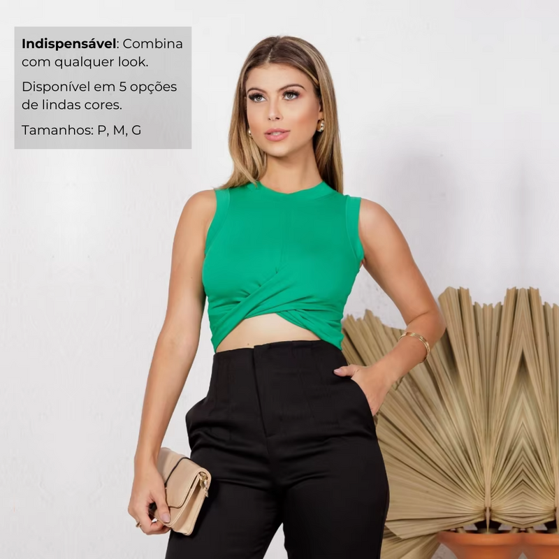 Cropped Regata com Torção Frontal