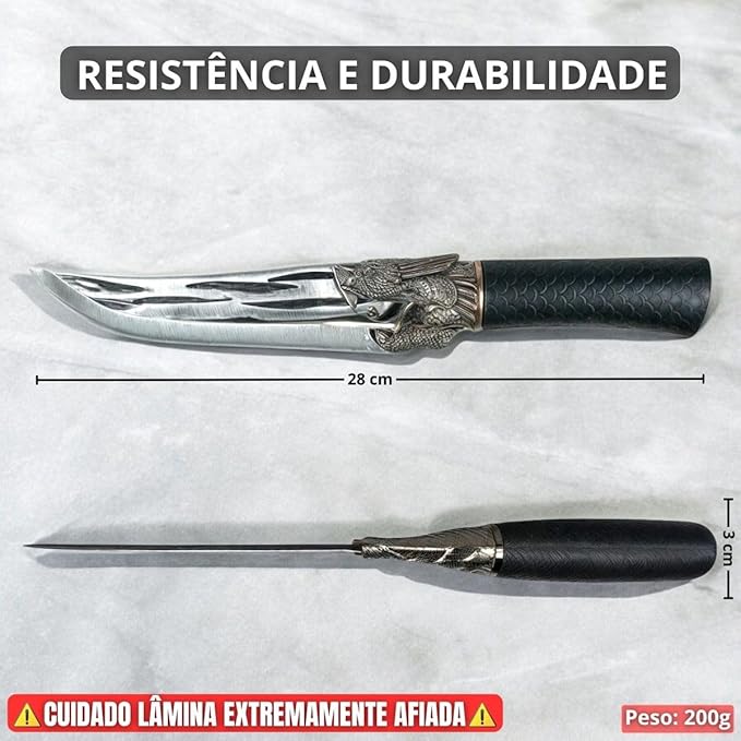 Faca para Caça e Churrasco em Aço Alemão