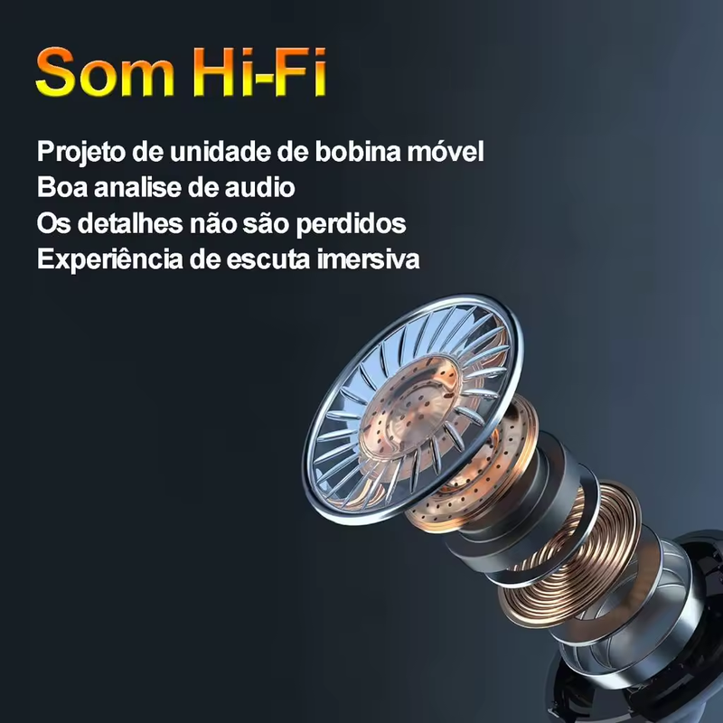 Headphone Bluetooth 5.1 M10 - Sem Fio - à Prova D'Água - Pod Carregador c/ Visor Digital