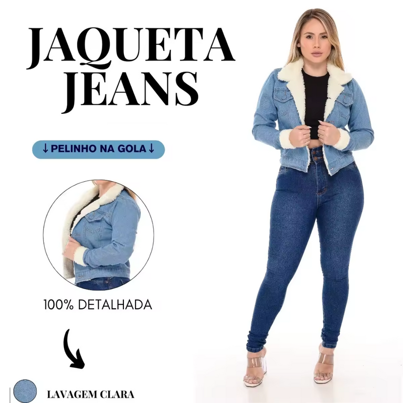 Jaqueta Jeans Gola Peluciada