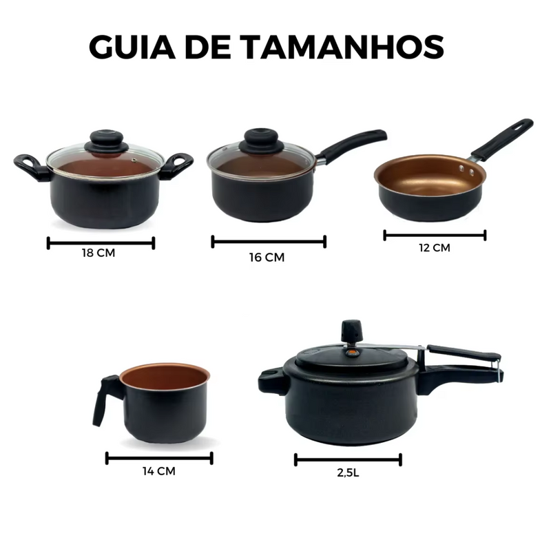 Jogo de Panelas 8 Peças Antiaderente