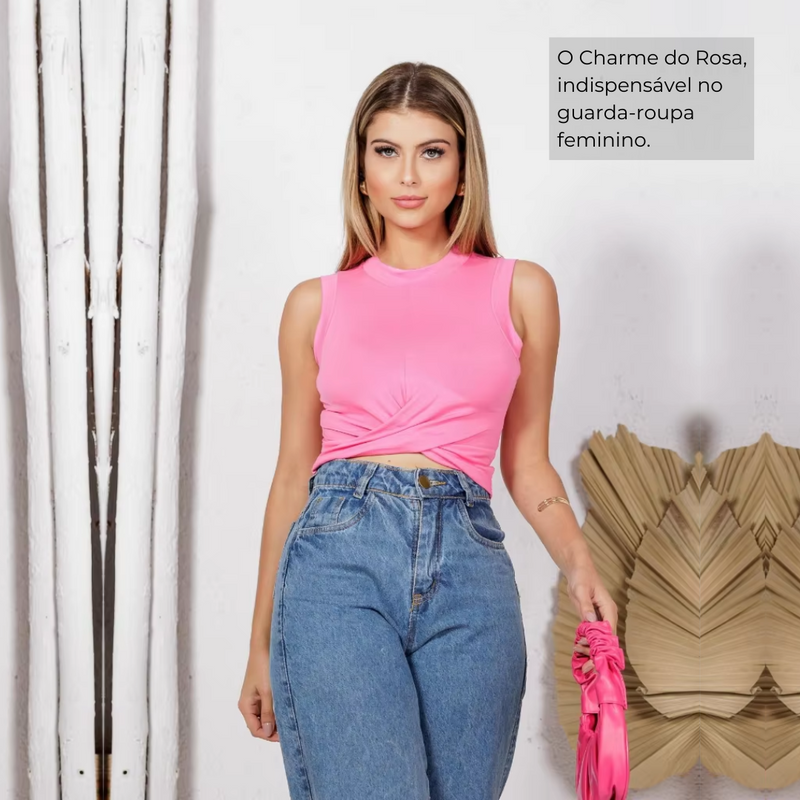 Cropped Regata com Torção Frontal
