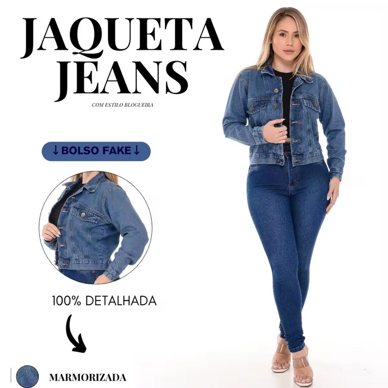 Jaqueta Jeans Marmorizada