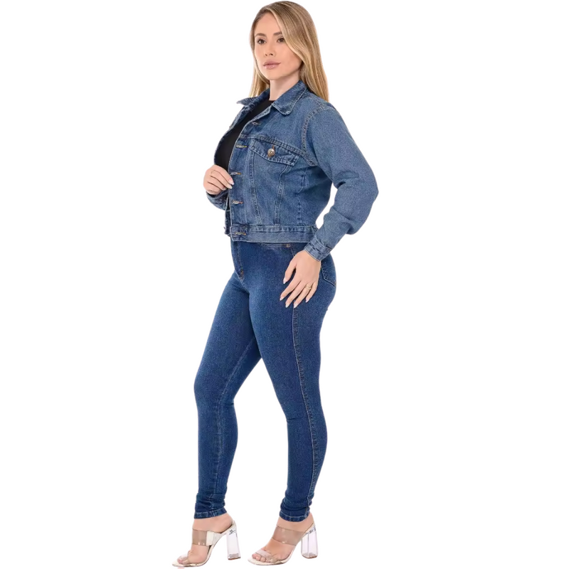 Jaqueta Jeans Marmorizada