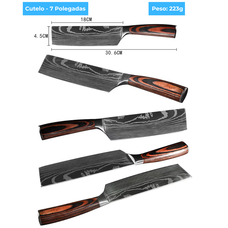 Conjunto de Facas Profissional - 8 peças