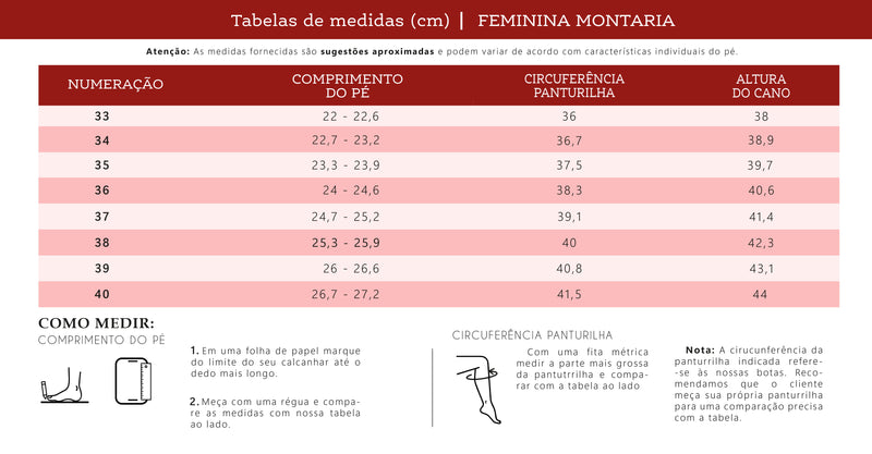 Bota Feminina de Montaria em Couro Legítimo - ÚLTIMAS UNIDADES!